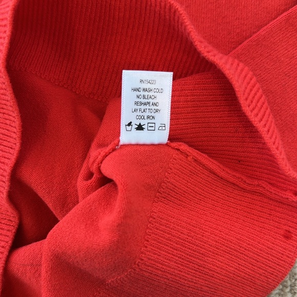 JoosTricot Orange cotton, silk, spandex, nylon crew neck sweater Sz. XS - Picture 5 of 6